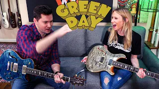Teaching her the easiest (and best) Green Day riff