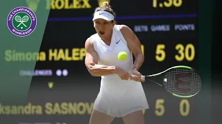 Simona Halep vs Aliaksandra Sasnovich Wimbledon 2019 first round highlights