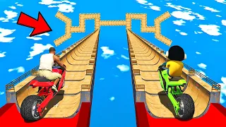 SINCHAN & FRANKLIN TRIED IMPOSSIBLE 2 LONGEST ZIGZAG MEGA RAMP CHALLENGE BY CARS & BIKES IN GTA 5