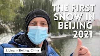 The First Snowfall of 2021 in Beijing, China. Cold and Beautiful.