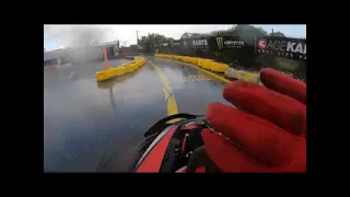 Racing in the hail at Ace Karts