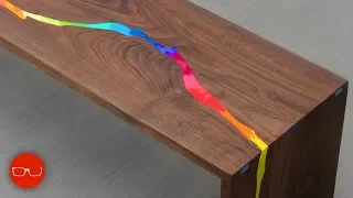 Epoxy Resin Waterfall River Table - Just Kidding It's Crayons :)