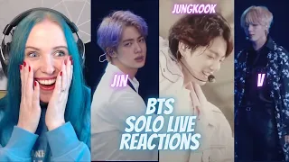 Reacting to BTS Solo Live Performances- Jin, V and Jungkook!