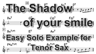 The Shadow of Your Smile - Easy Solo Example for Tenor Sax 【楽譜】いそしぎ【テナーサックス向けアドリブ例】