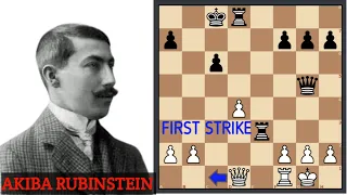 FIRST ENCOUNTER FIRST STRIKE - RUBINSTEIN VS LASKER - ST. PETERSBURG 1909