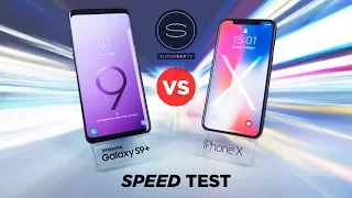 Samsung Galaxy S9 Plus vs iPhone X SPEED Test
