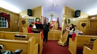 O Come, O Come, Emmanuel with congregation, piano, violin, harp