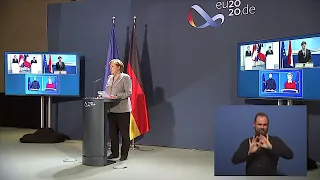 10.11.2020 - Angela Merkel, Macron, Kurz, Rutte, Michel & v. d. Leyen (dt.) - Islamismus / Schengen