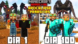 SOBREVIVI 100 DIAS EM UM APOCALIPSE PARASITAS NO MINECRAFT HARDCORE EM DUPLA  - O FILME