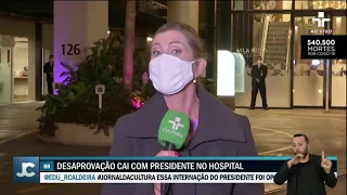 O presidente Jair Bolsonaro segue internado com quadro de obstrução intestinal