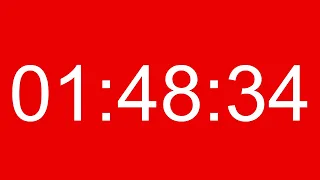 2 Hour, 120 Minute Countdown Timer Red Screen HH MM SS
