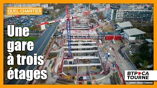 Le chantier de la gare de Noisy-Champs en images