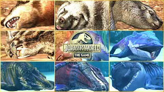 ALL CENOZOIC & ALL AQUATIC DEATH & DEFEAT SCENE ANIMATION | Jurassic World The Game [2023]