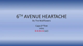 6th Avenue Heartache by The Wallflowers - easy chords and lyrics