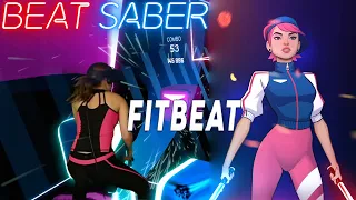 Beat Saber || FitBeat by Jaroslav Beck (Expert+) New Beat Saber fitness song! || Mixed Reality