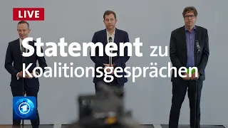 Gemeinsames Statement: SPD, Grüne und FDP vor Start der Koalitionsverhandlungen | Livestream