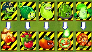 PvZ 2 All GREEN vs All RED Plants Attack Zombies Fight! - Plants vs Zombies 2