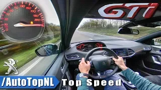 Peugeot 308 GTi ACCELERATION & TOP SPEED on AUTOBAHN by AutoTopNL