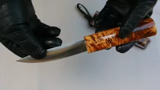 Якутский нож с трехтоновым морением.