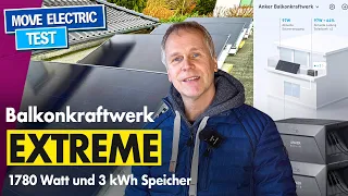 Balkonkraftwerk extrem: 1780 Wp mit 3 kWh Speicher im Test - Anker SOLIX Solarbank Dual System