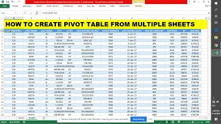 HOW TO CREATE PIVOT TABLE FROM MULTIPLE SHEETS