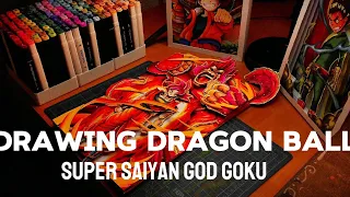 Drawing Son Goku | Drawing Dragon Ball | Drawing Super Saiyan God Son Goku