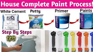 Wall Paint Complete Tutorial | White Cement Wall Putty Primer Paint Full Process