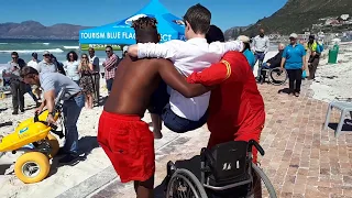 Launch of amphibious wheelchairs at Muizenberg beach