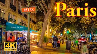 Paris , France  🇫🇷 - Night Walking Tour 2022 - 4K HDR | Busy streets in Paris  | A Walk In Paris