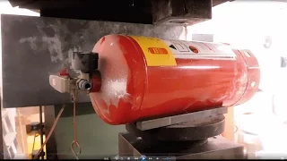 Experiment Big Fire Extinguisher VS Hydraulic Press 200 ton