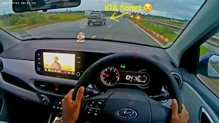 Grand i10 nios fantastic highway drive at 125 kmph | Rainy day | Entering Davanagere City 😍😍😍