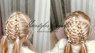 Hairstyle Christmas Tree / New Year 2020 / Christmas hairstyles