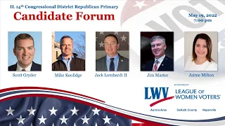 14th Congressional District Republican Primary Candidate Forum - May 19, 2022