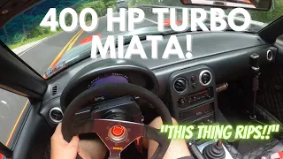 400 HP Built Turbo Miata Hits The Streets! POV Drive!!