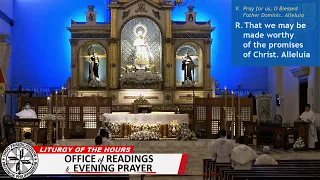 #LITURGYOFTHEHOURS - Office of Readings and Evening Prayer - May 14, 2021 / 6:00 PM