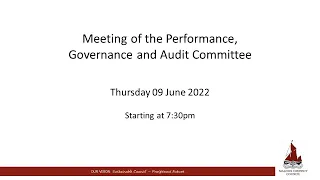 09/06/2022 -  Performance, Governance and Audit Committee Meeting