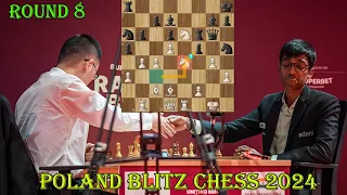 KNIGHT SAC!! Wei Yi vs Praggnanandhaa || Superbet Poland Blitz Chess 2024 - R8