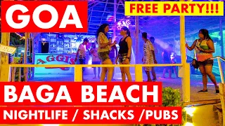 GOA | BAGA BEACH - NIGHTLIFE | NOVEMBER 2022 | FREE PARTY | PUBS / SHACKS | GOA VLOG |