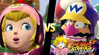Mario Strikers Battle League Team Peach vs Team Wario in Mushroom Hill