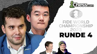 Wird Ding mit Weiß das Match ausgleichen können? | FIDE Schachweltmeisterschaft 2023 R4 | Ding-Nepo