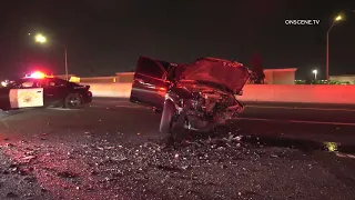 Wrong Way Driver Hits 5 Vehicles on The Freeway