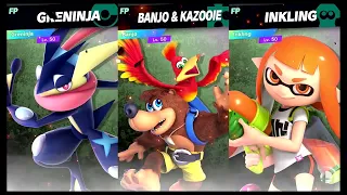 Super Smash Bros Ultimate Amiibo Fights EX Greninja vs Banjo vs Inkling