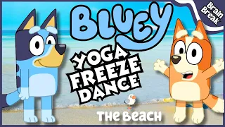 Summer Yoga Freeze Dance Bluey  | Bluey Brian Break | Yoga for Kids | Summer Brain Break