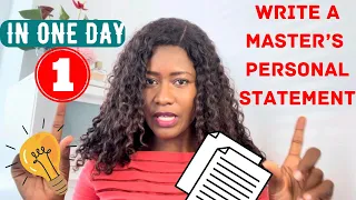 How to write a Winning Personal Statement for Graduate School in One Day