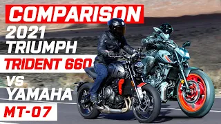 New 2021 Triumph Trident 660 vs New 2021 Yamaha MT-07 2021 |  Hypernaked Motorbikes | Visordown.com