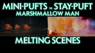 Mini-Pufts & Stay Puft Marshmallow Man Melting Scenes (Side-by-side)