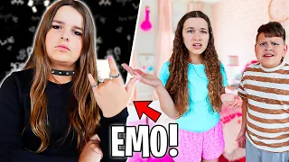 OUR PREPPY SISTER TURNED EMO! 💗🖤