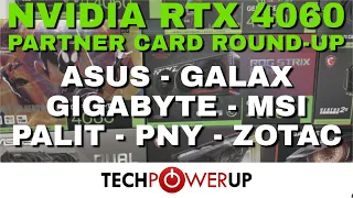 10 Card RTX 4060 Review Round-up: ASUS, Galax, Gigabyte, MSI, Palit, PNY, Zotac