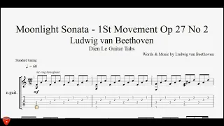 Ludwig van Beethoven - Moonlight Sonata - 1St Movement Op 27 No 2 - Guitar Free Tabs