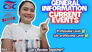 GENERAL INFORMATION: CURRENT EVENTS | CIVIL SERVICE EXAM REVIEWER 2024 | NAYUMI CEE 🌺